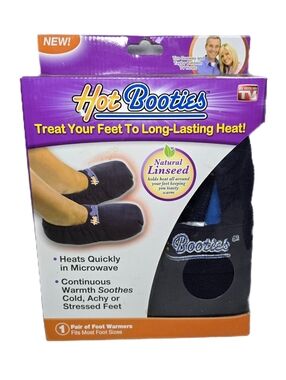 NEW Hot Booties Navy Blue Microwavable Heat N Wear Foot Warmers for Cold Feet